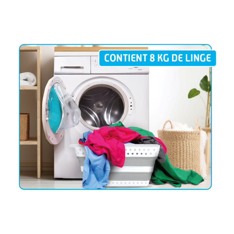 VENTEO Bac à Linge Pliant 40 L – Compact, Aéré & Robuste – Idéal Petit Espace Salle De Bain