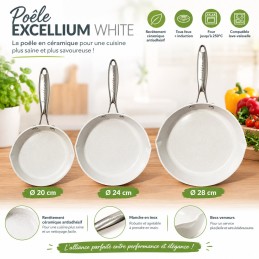 POELE EXCELLIUM WHITE LOT DE 3
